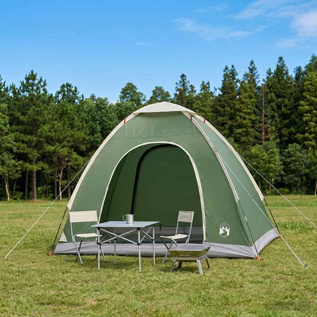 vidaXL Camping Tent with Roof with Air Vent Green 190 x 140 x 105 cm