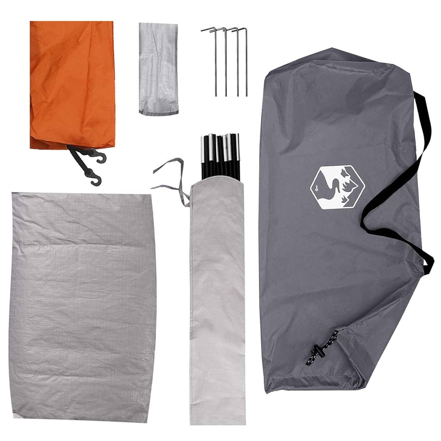 vidaXL Camping Tent with Roof Grey and Orange 190 x 140 x 105 cm