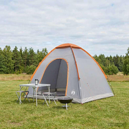 vidaXL Camping Tent with Roof Grey and Orange 190 x 140 x 105 cm
