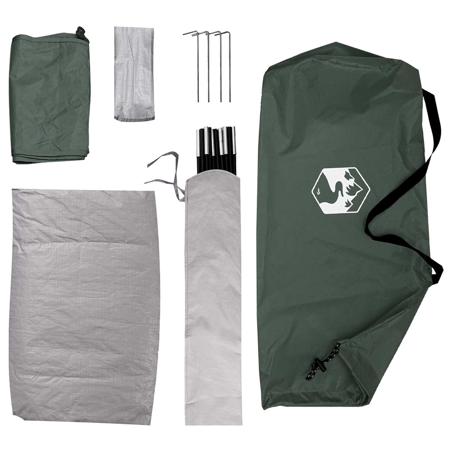 vidaXL Camping Tent with Roof Army Green 190 x 140 x 105 cm