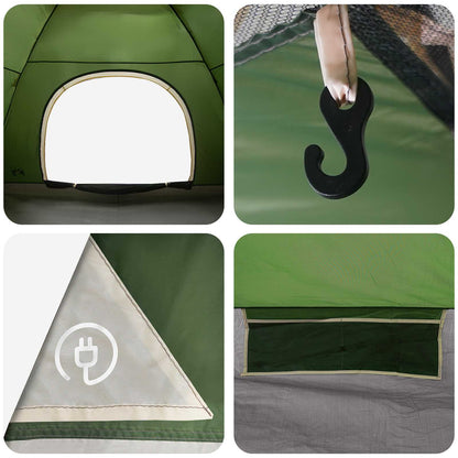 vidaXL Camping Tent with Roof with Air Vent Green 275 x 215 x 125 cm