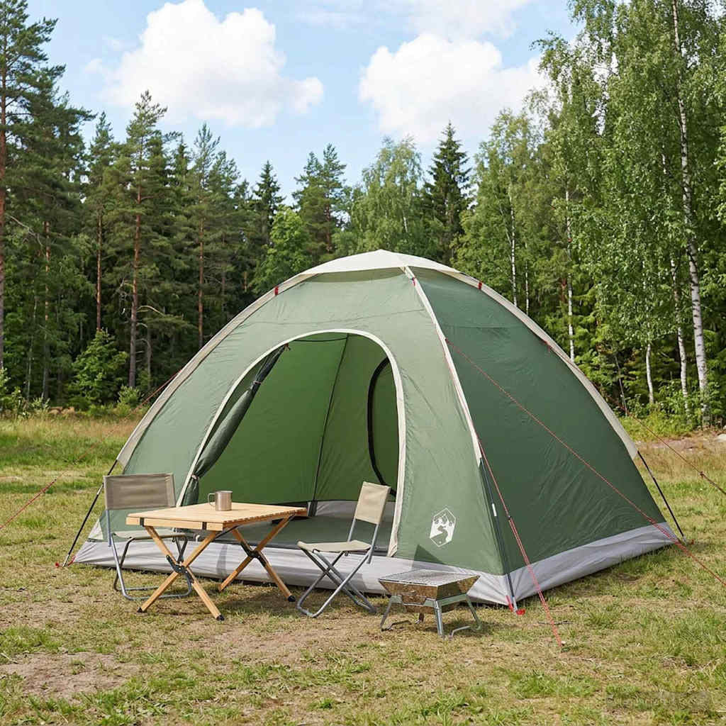 vidaXL Camping Tent with Roof with Air Vent Green 275 x 215 x 125 cm