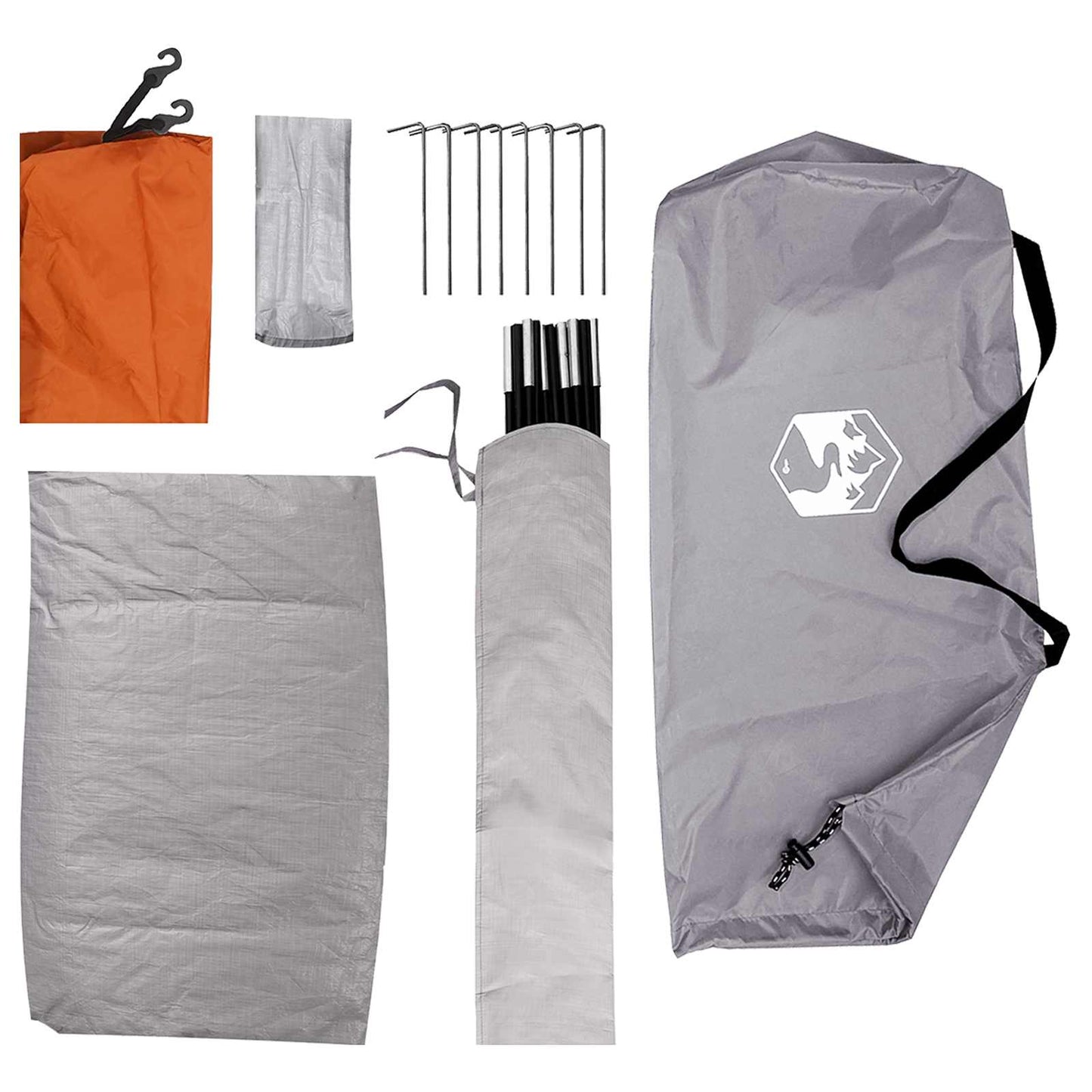 vidaXL Camping Tent with Roof Grey and Orange 275 x 215 x 125 cm