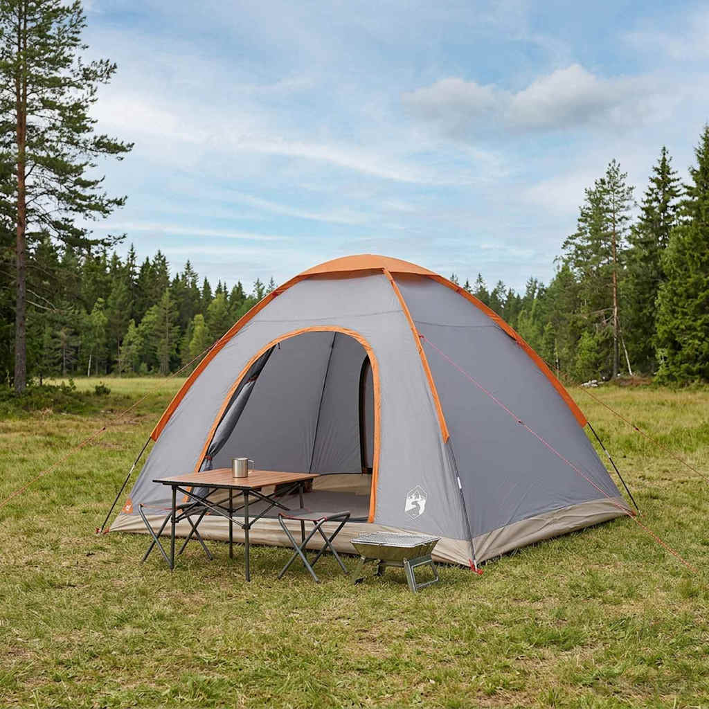 vidaXL Camping Tent with Roof Grey and Orange 275 x 215 x 125 cm