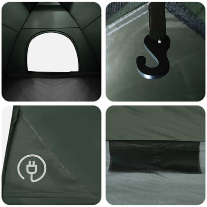 vidaXL Camping Tent with Roof Army Green 275 x 215 x 125 cm