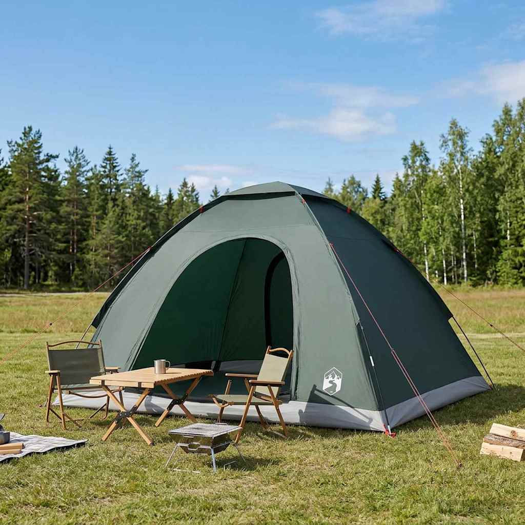 vidaXL Camping Tent with Roof Army Green 275 x 215 x 125 cm