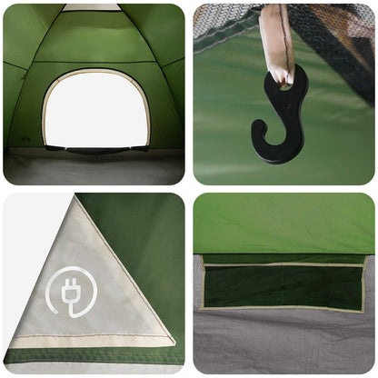vidaXL Camping Tent with Roof with Air Vent Green 335 x 275 x 180 cm