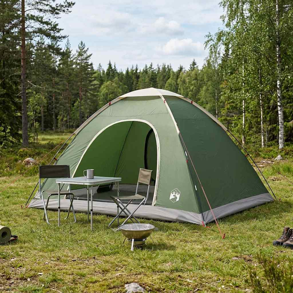 vidaXL Camping Tent with Roof with Air Vent Green 335 x 275 x 180 cm