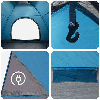 vidaXL Camping Tent with Roof with Air Vent Blue 335 x 275 x 180 cm