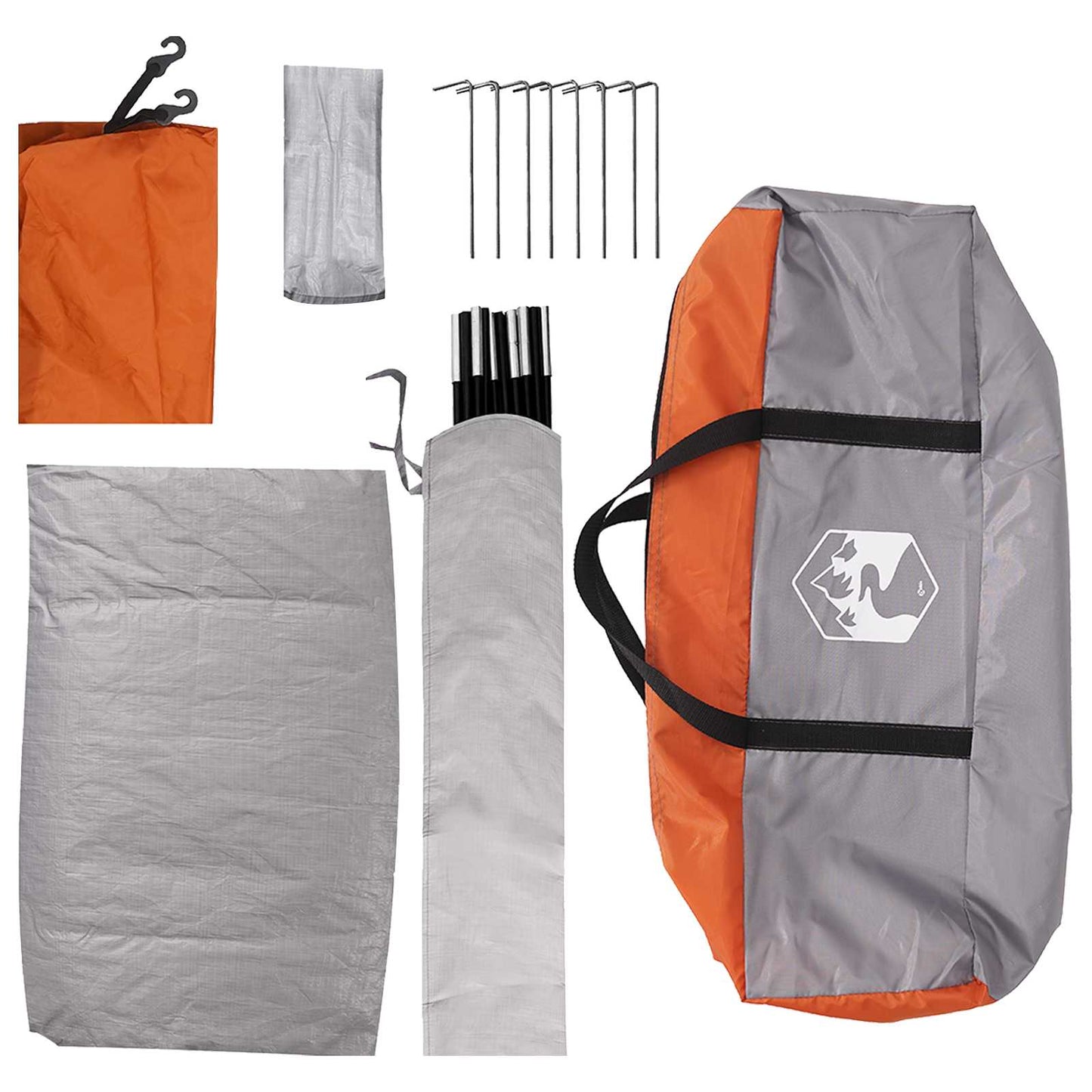 vidaXL Camping Tent 6-Person Grey and Orange