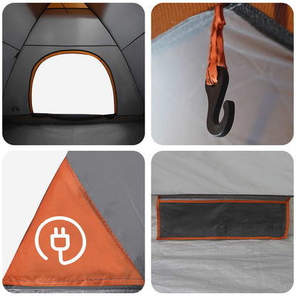 vidaXL Camping Tent 6-Person Grey and Orange