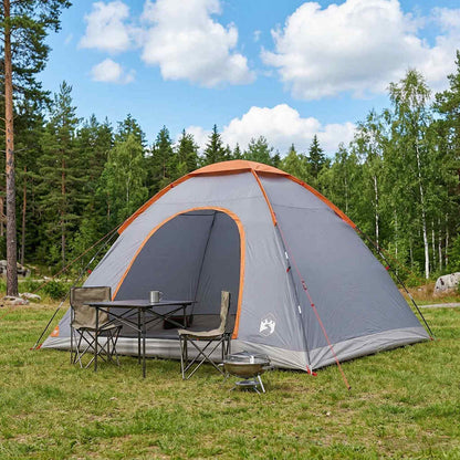 vidaXL Camping Tent 6-Person Grey and Orange