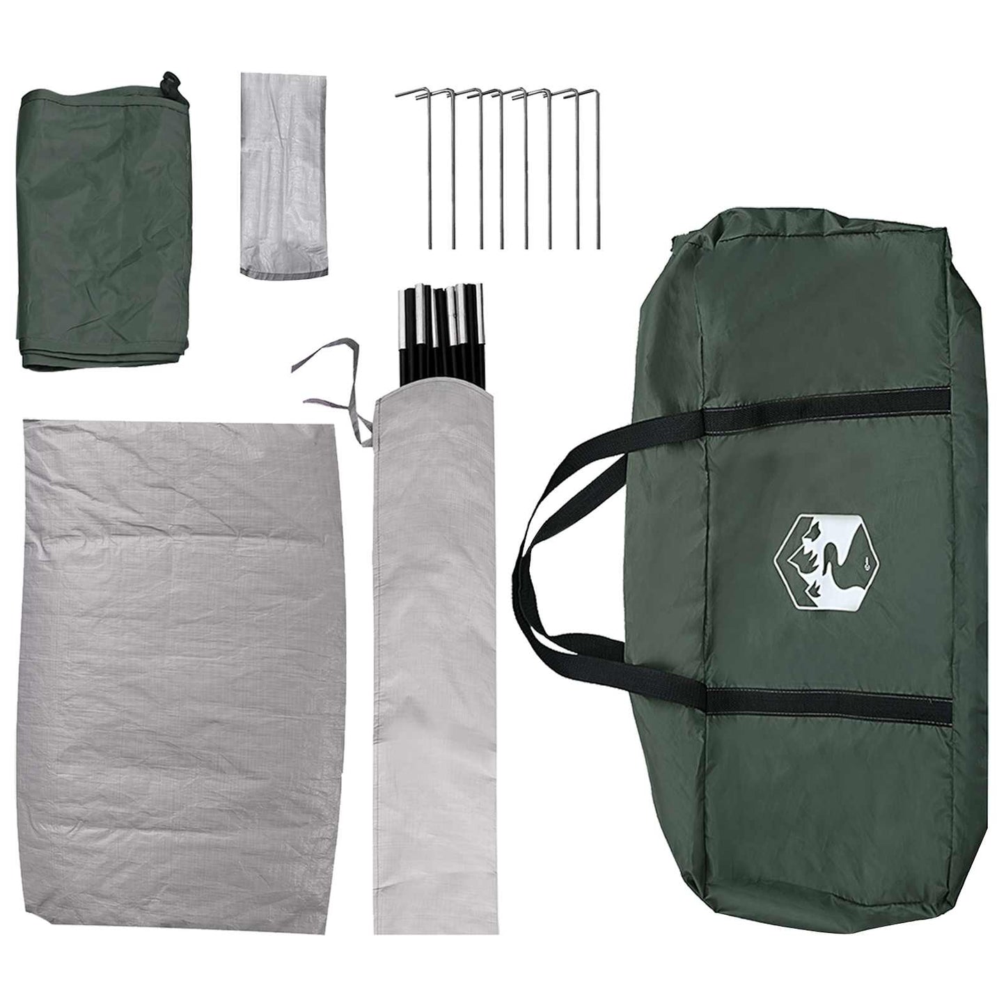 vidaXL Camping Tent with Roof Army Green 335 x 275 x 180 cm