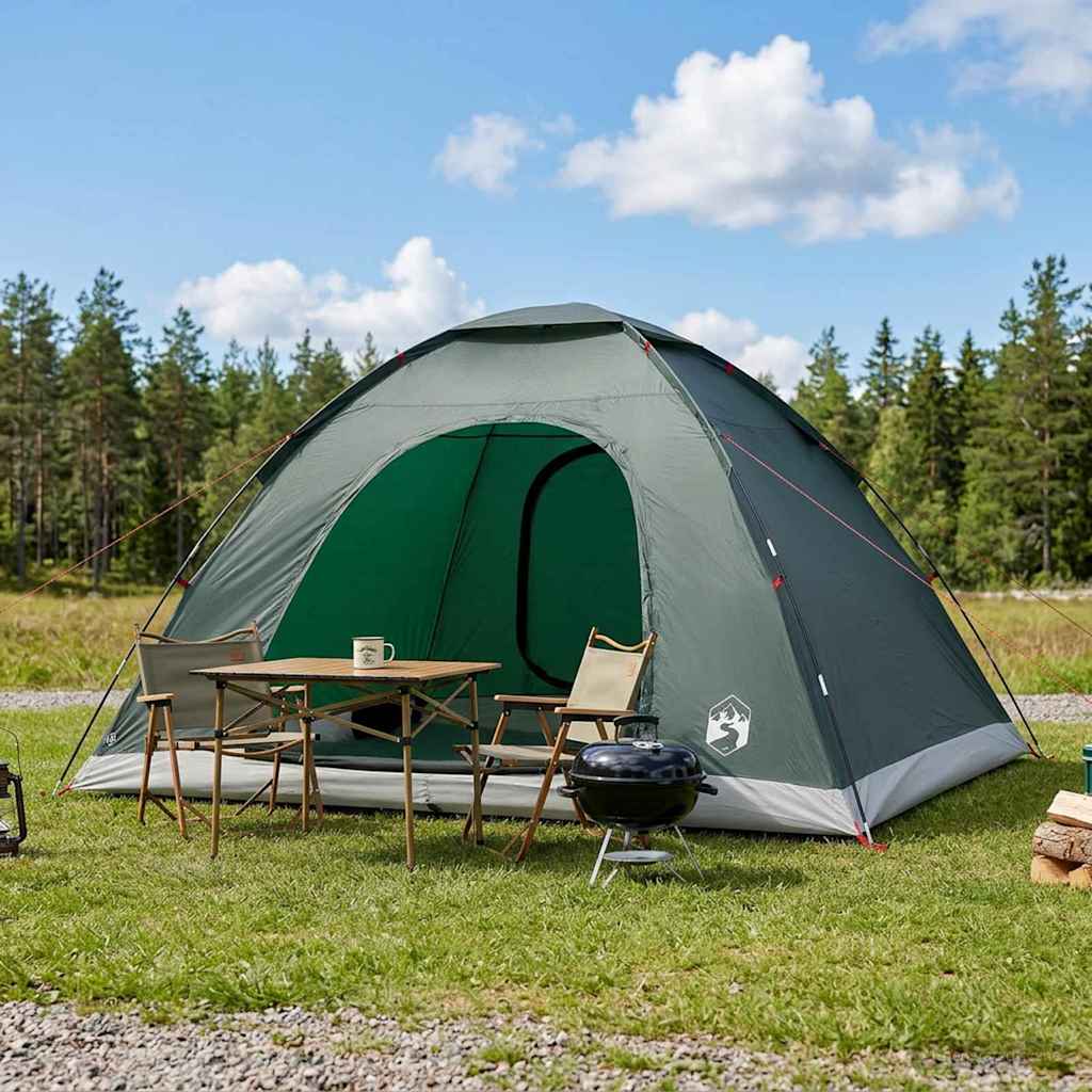 vidaXL Camping Tent with Roof Army Green 335 x 275 x 180 cm