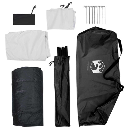 vidaXL Camping Tent 2-Person White Blackout Polyester and Steel