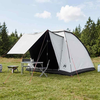 vidaXL Camping Tent 2-Person White Blackout Polyester and Steel