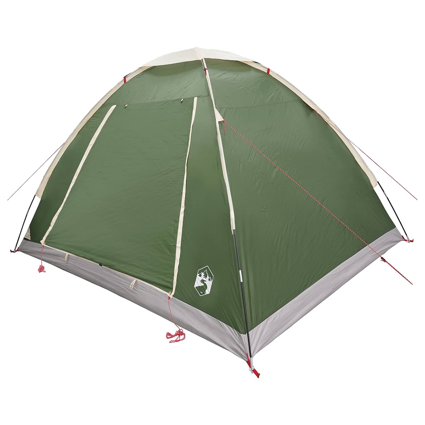 vidaXL Camping Tent with Roof Green 4-Person Polyester and Steel