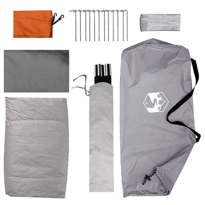 vidaXL Camping Tent Grey and Orange 4-Person Polyester and Steel