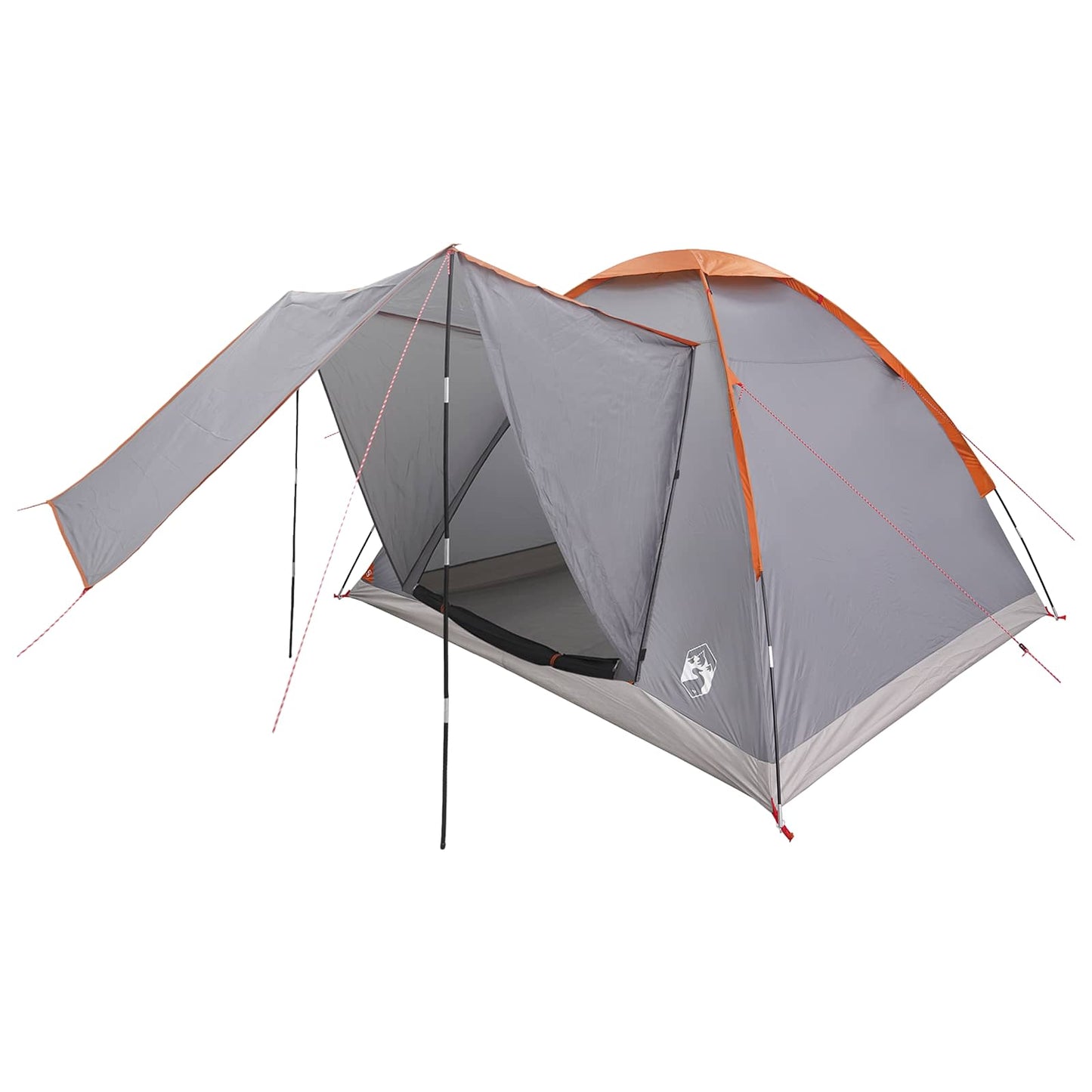 vidaXL Camping Tent Grey and Orange 4-Person Polyester and Steel