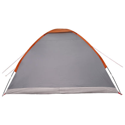 vidaXL Camping Tent Grey and Orange 4-Person Polyester and Steel