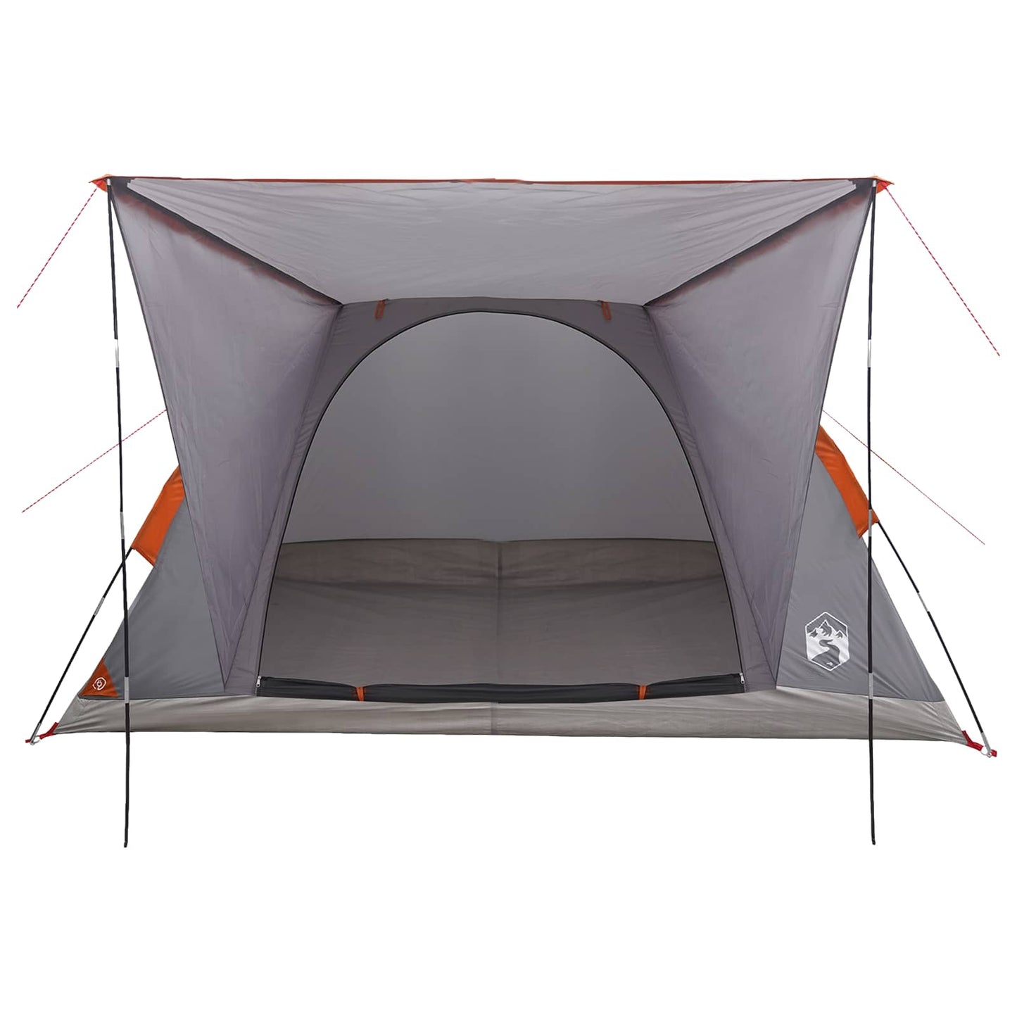 vidaXL Camping Tent Grey and Orange 4-Person Polyester and Steel