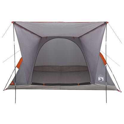 vidaXL Camping Tent Grey and Orange 4-Person Polyester and Steel