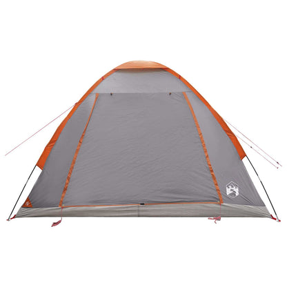 vidaXL Camping Tent Grey and Orange 4-Person Polyester and Steel