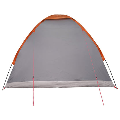 vidaXL Camping Tent Grey and Orange 4-Person Polyester and Steel