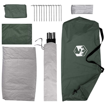 vidaXL Camping Tent 4-Person Army Green Polyester and Steel