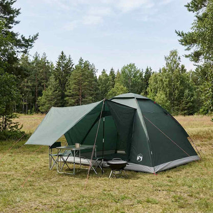 vidaXL Camping Tent 4-Person Army Green Polyester and Steel