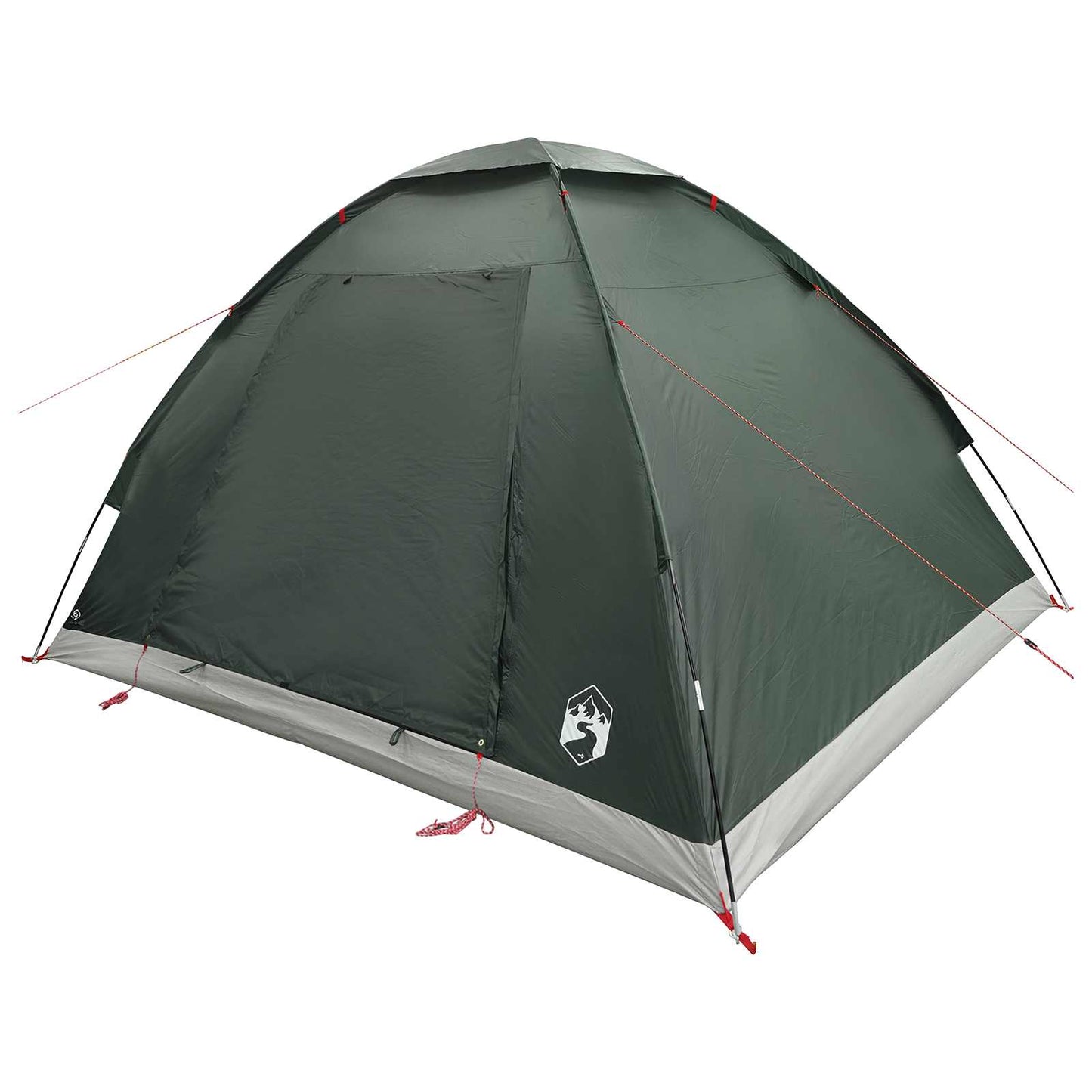 vidaXL Camping Tent 4-Person Army Green Polyester and Steel