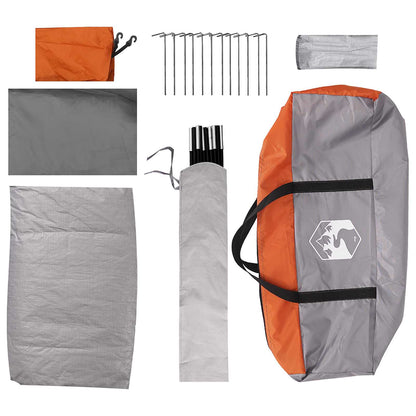 vidaXL Camping Tent Grey and Orange 6-Person Polyester and Steel