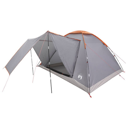 vidaXL Camping Tent Grey and Orange 6-Person Polyester and Steel
