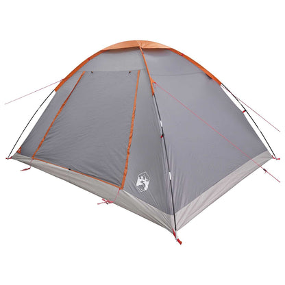 vidaXL Camping Tent Grey and Orange 6-Person Polyester and Steel