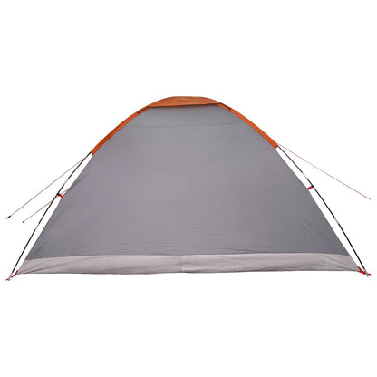 vidaXL Camping Tent Grey and Orange 6-Person Polyester and Steel