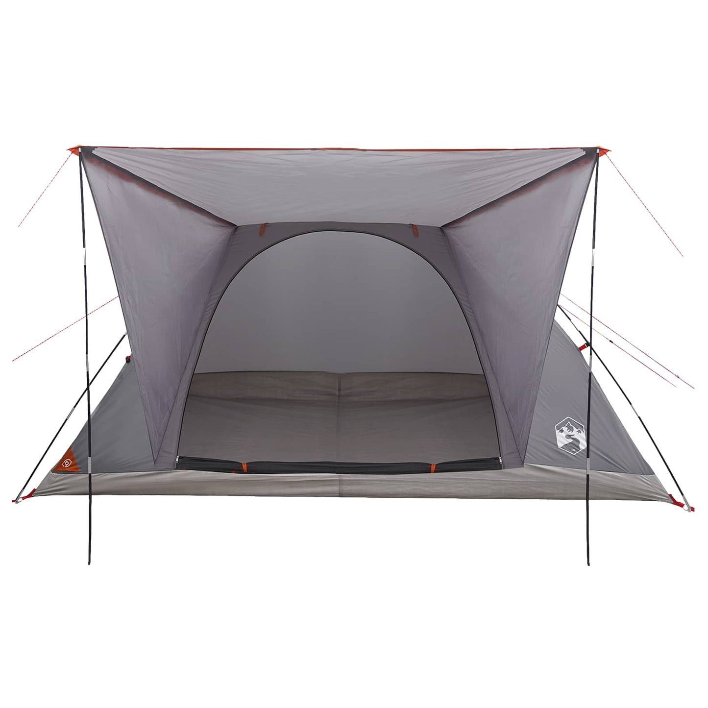 vidaXL Camping Tent Grey and Orange 6-Person Polyester and Steel