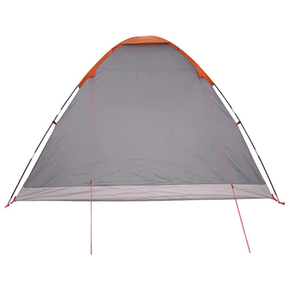 vidaXL Camping Tent Grey and Orange 6-Person Polyester and Steel