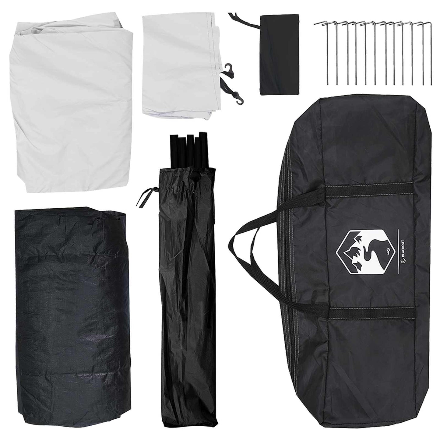 vidaXL Camping Tent with Roof White Blackout 335 x 275 x 180 cm