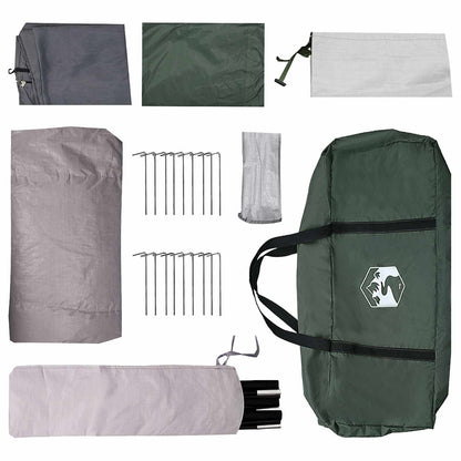 vidaXL Tunnel Tent with Roof Army green 10-Person Polyester and Steel