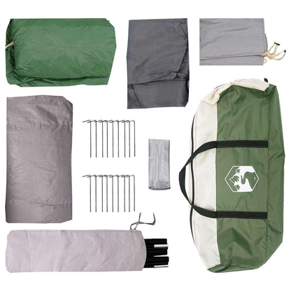 vidaXL Tunnel Tent Green 366 x 244 x 198 cm Polyester and Steel