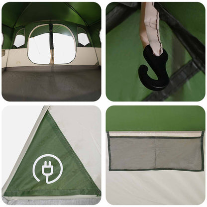 vidaXL Tunnel Tent Green 366 x 244 x 198 cm Polyester and Steel