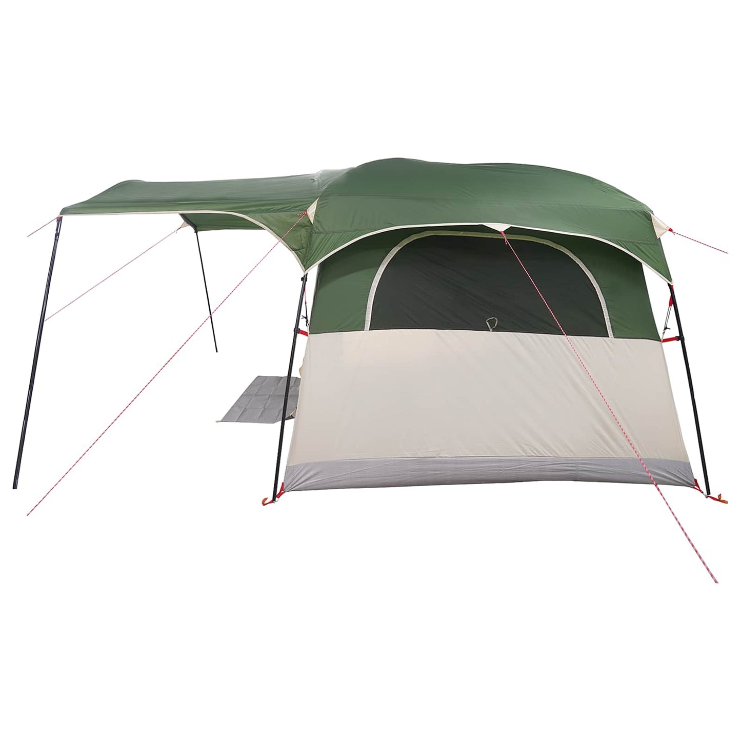vidaXL Tunnel Tent Green 366 x 244 x 198 cm Polyester and Steel