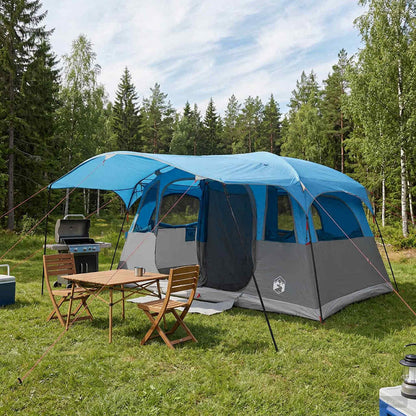 vidaXL Tunnel Tent 10-Person Blue Polyester and Steel