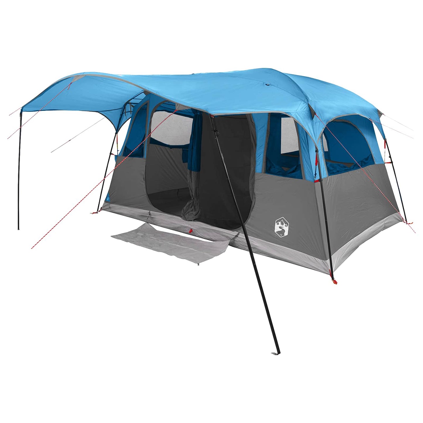 vidaXL Tunnel Tent Blue 366 x 244 x 198 cm Polyester and Steel