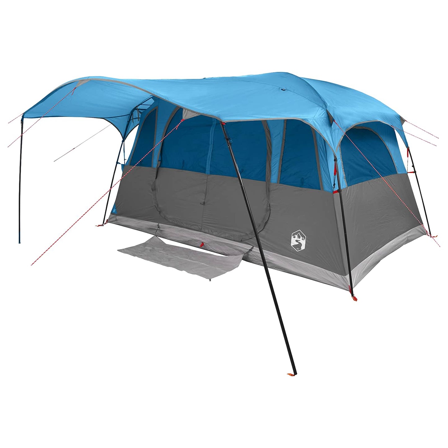 vidaXL Tunnel Tent Blue 366 x 244 x 198 cm Polyester and Steel