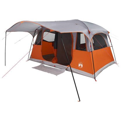vidaXL Tunnel Tent with Roof Grey and Orange 366 x 244 x 198 cm