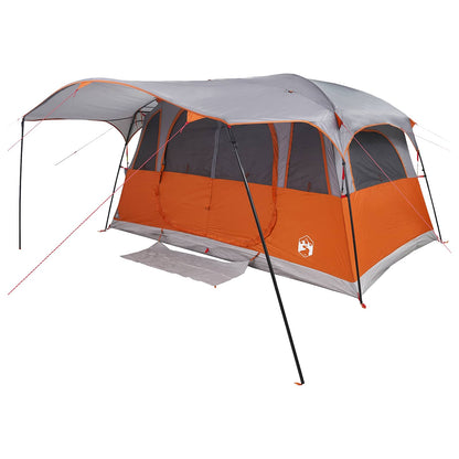 vidaXL Tunnel Tent with Roof Grey and Orange 366 x 244 x 198 cm