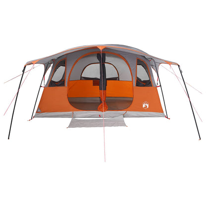 vidaXL Tunnel Tent with Roof Grey and Orange 366 x 244 x 198 cm
