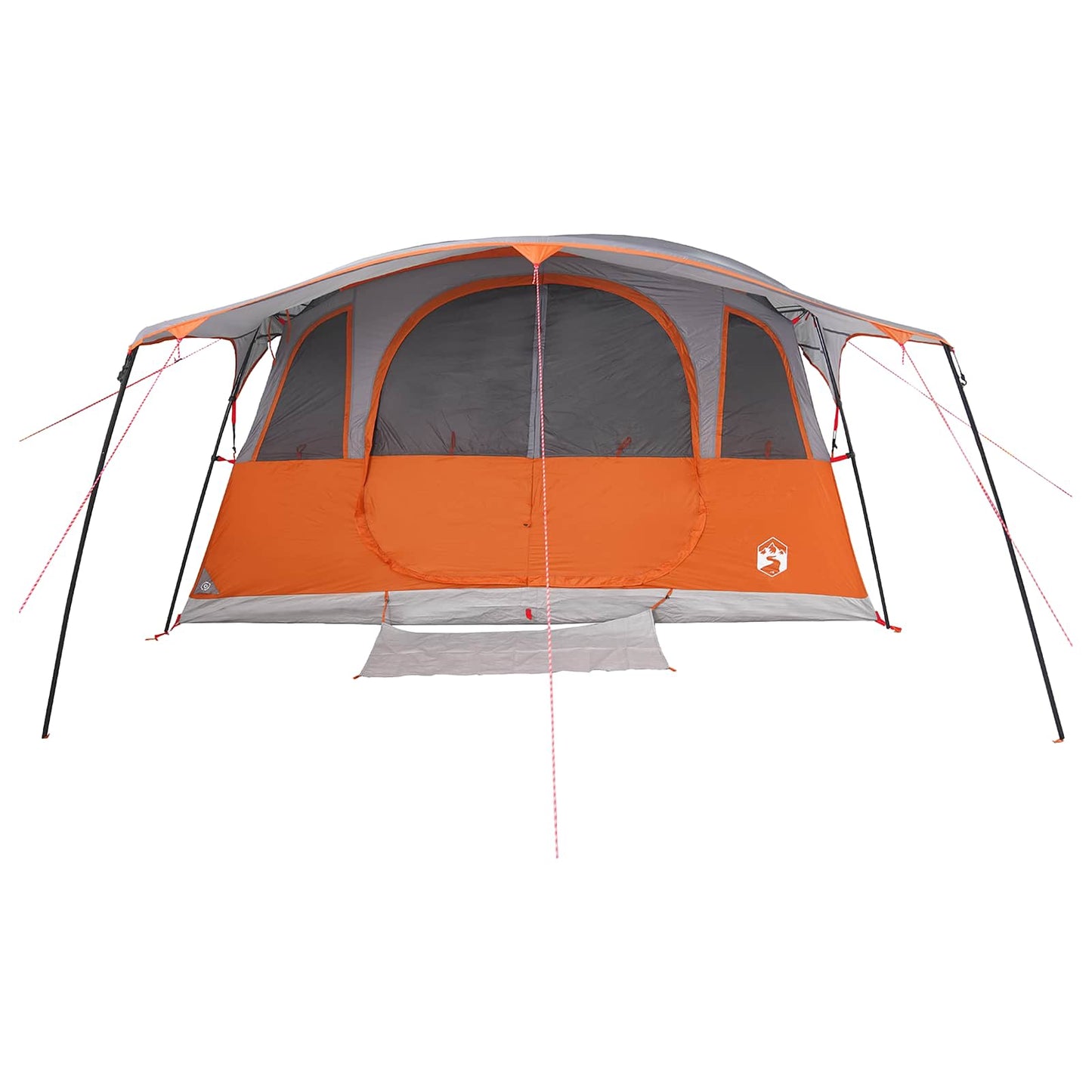 vidaXL Tunnel Tent with Roof Grey and Orange 366 x 244 x 198 cm