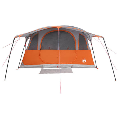 vidaXL Tunnel Tent with Roof Grey and Orange 366 x 244 x 198 cm